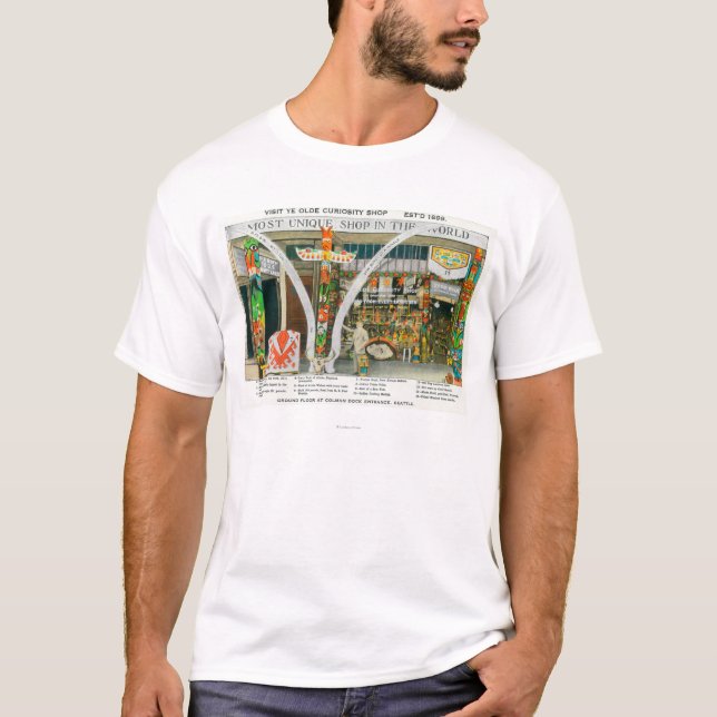 Yttre beskåda av Ye Olde som kuriositeten shoppar, T-shirt (Framsida)