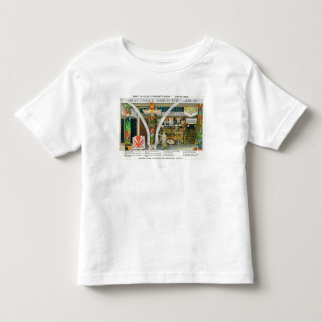Yttre beskåda av Ye Olde som kuriositeten shoppar, T-shirt (Framsida)