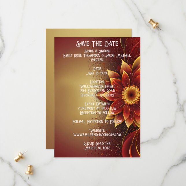 Yttre bloom A Timless Firande Kärlek Spara Datumet (Fram/Back In Situ)