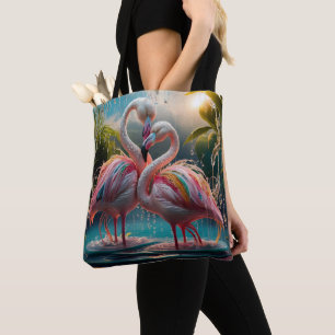 Yttre frågor: Vatten Flamingoes Embrace Tygkasse