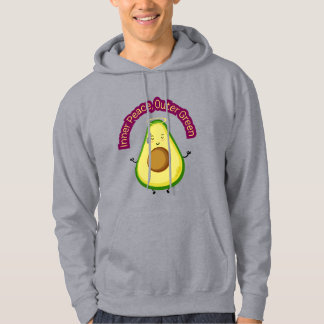 Yttre Grönt för inre fred - Cute Avocado Meditatio Hoodie