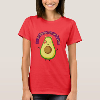 Yttre Grönt för inre fred - Cute Avocado Meditatio T Shirt