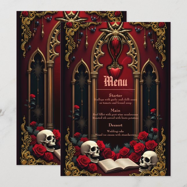 Yttre kärlek i mörkret meny (Fram/baksida)