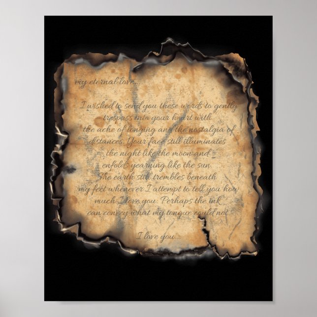 Yttre Kärlek: Vintage-inspirerad romsk Brev Poster (Framsidan)