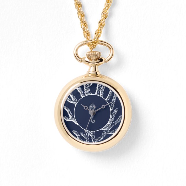 Yttre minnen om havet: Blå och vita Armbandsur (Framsida)