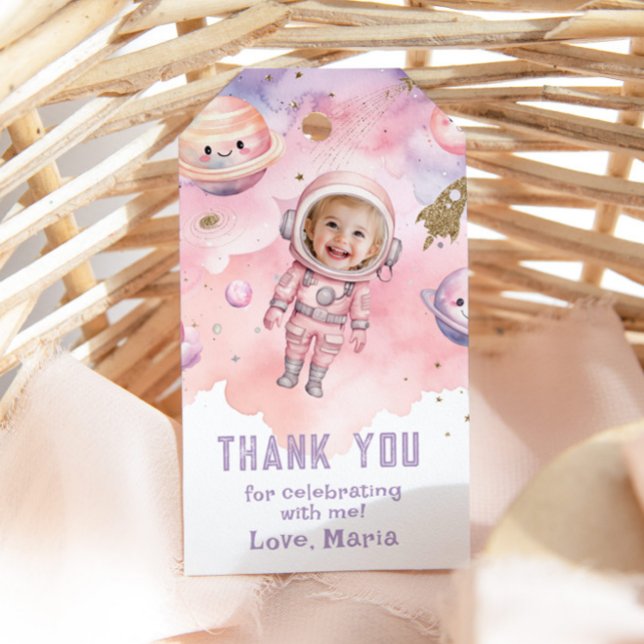 Yttre rymden Flick astronaut foto tack Presentetikett (Skapare uppladdad)