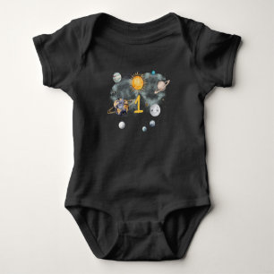 Yttre rymden Födelsedag Galax Sol Måne Stjärnor Pl T Shirt