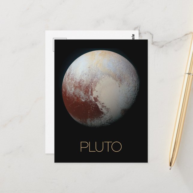 Yttre rymden, galaxen, solsystemet, planeten Pluto Vykort (Fram/Back In Situ)