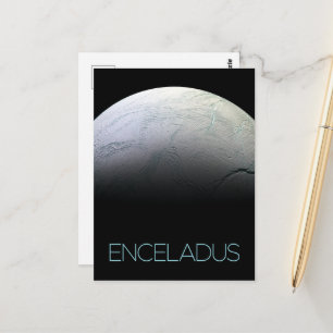 Yttre rymden, kosmos, solsystemet, månen Enceladus Vykort