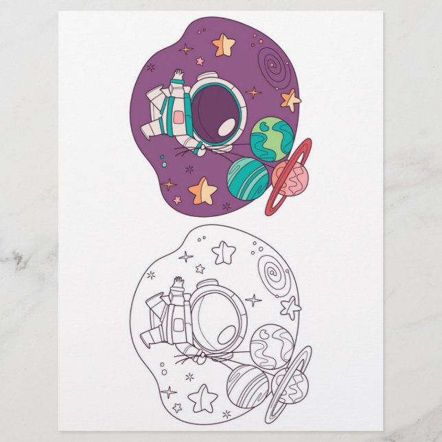 Yttre rymden målarbild reklamblad (Framsidan)