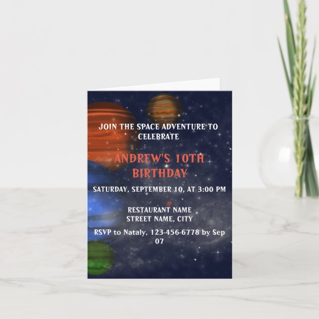 Yttre rymden med planeter och galaxer kort (Framsida)