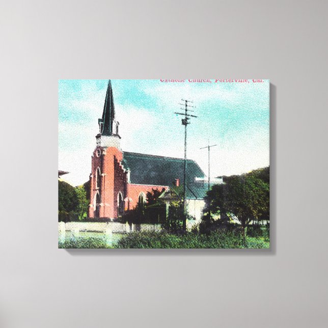Yttre syn på en katolsk kyrka canvastryck (Framsida)