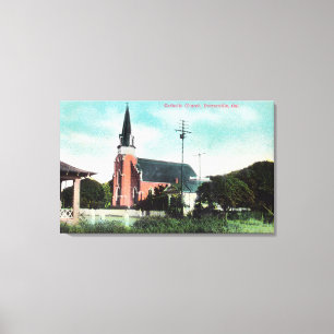 Yttre syn på en katolsk kyrka canvastryck