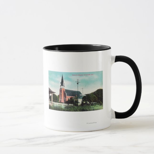 Yttre syn på en katolsk kyrka mugg (Höger)