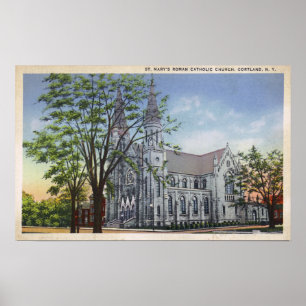 Yttre syn på St. Marys kyrka Poster
