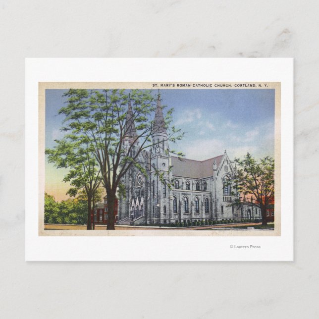 Yttre syn på St. Marys kyrka Vykort (Framsida)