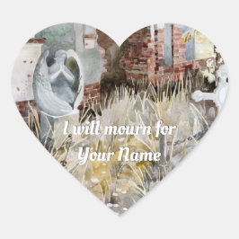 Yttre tystnad på kyrkogården hjärtformat klistermärke