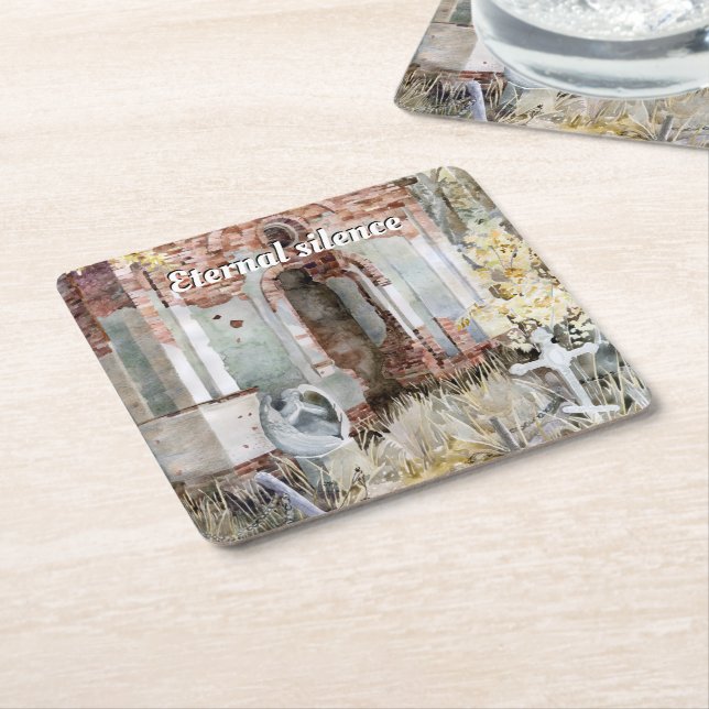 Yttre tystnad på kyrkogården underlägg papper kvadrat (Vinklad)