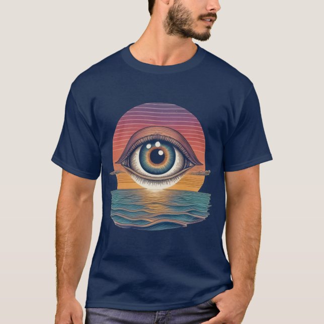 Yttre vision: Surreal Ocean Sunset T Shirt (Framsida)