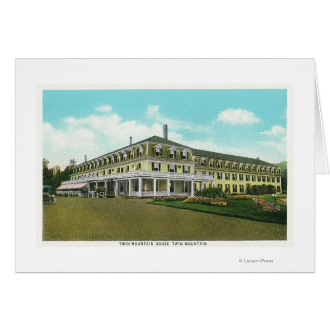 Yttre vy över det dubbla centerhuset hälsningskort (Framsidan Horizontal)