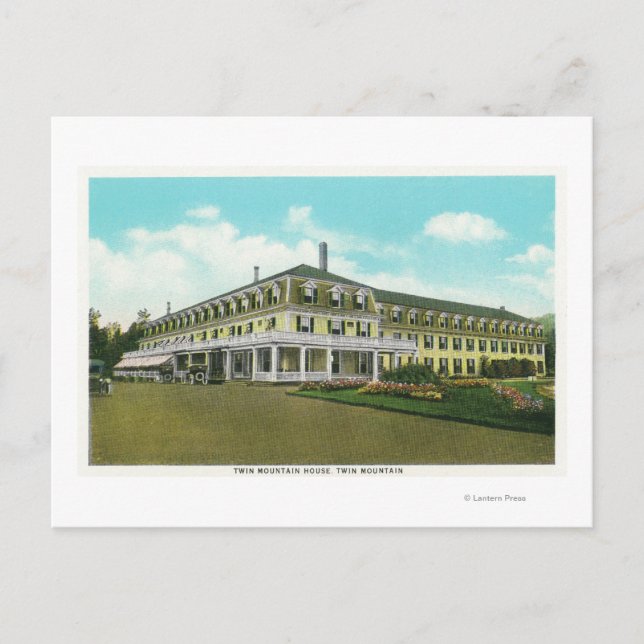 Yttre vy över det dubbla centerhuset vykort (Framsida)