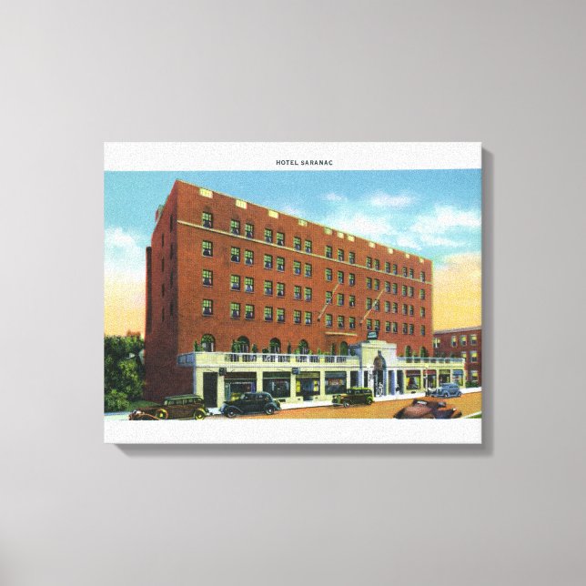 Yttre vy över Hotel Saranac Canvastryck (Framsida)