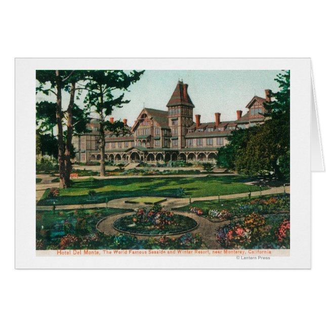 Yttre vy över hotell del Monte och grunderna Hälsningskort (Framsidan Horizontal)