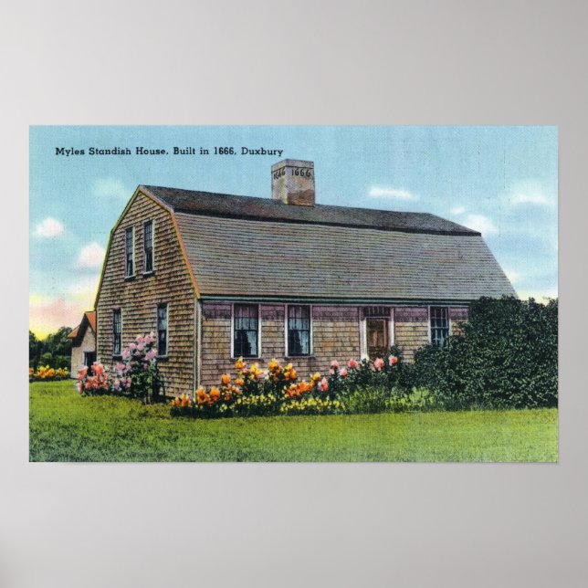 Yttre vy över Myles Standish House Poster (Framsidan)