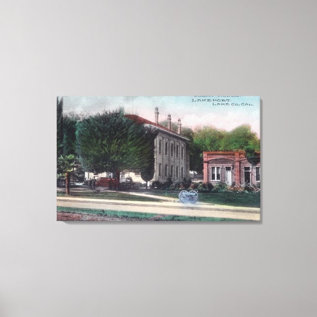 Yttre vy över revisionsrättens HouseLakeport, CA Canvastryck (Framsida)