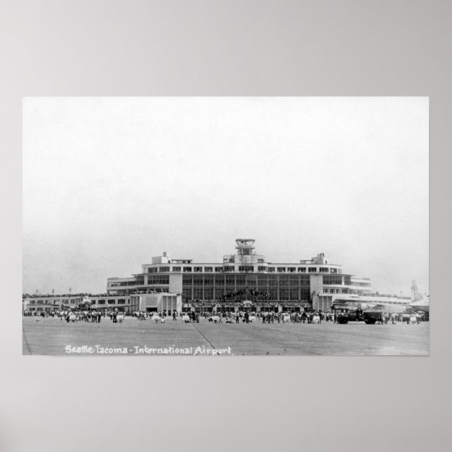 Yttre vy över Seattle-Tacoma Ints flygplats Poster (Framsidan)
