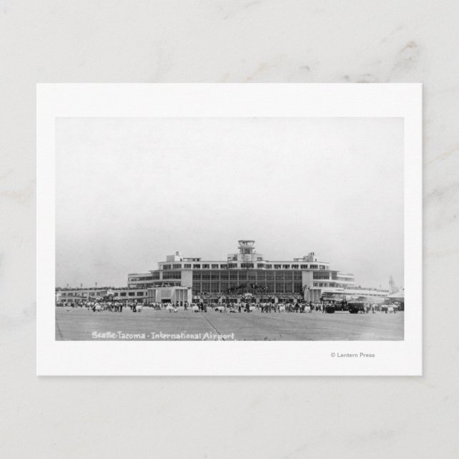 Yttre vy över Seattle-Tacoma Ints flygplats Vykort (Framsida)