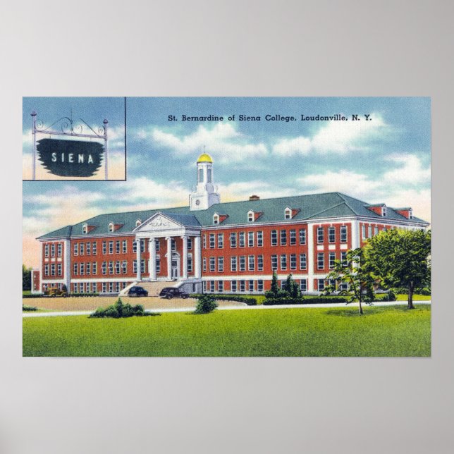 Yttre vy över St. Bernardine of Siena Poster (Framsidan)