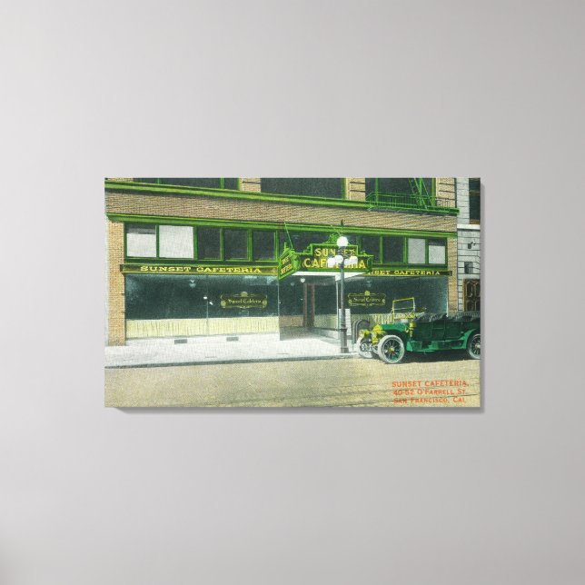 Yttre vy över Sunset Cafeteria Canvastryck (Framsida)