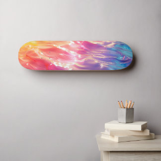 Ytvatten Regnbågsljus Mini Skateboard Bräda 18,5 Cm