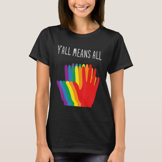 Yu2019all Elak All Rainbow Hearts Flagga LGbt för  T Shirt (Framsida)