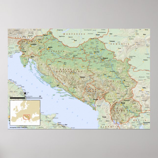 YU mapa slovenski Poster (Framsidan)