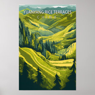 Yuanyang Ris Terraces China Travel Poster