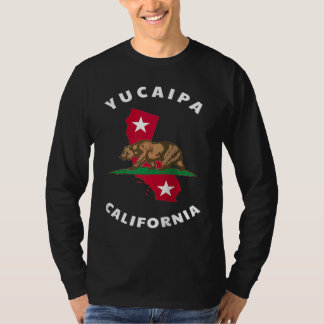 Yucaipa California CA Flag and Bear Badge Souvenir T Shirt