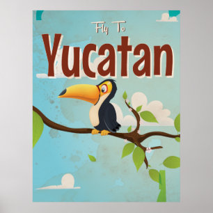 Yucatan Bird Vintage-semester Poster