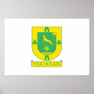 Yucatan Mexico flagga Poster