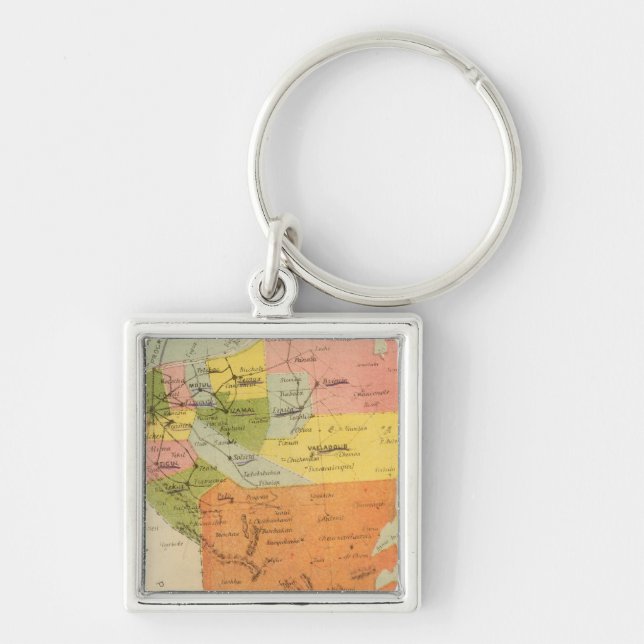 Yucatan, Mexiko 2 Fyrkantig Silverfärgad Nyckelring (Framsidan)