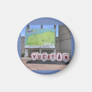 Yucatan Sign och Karta, Mexiko Magnet