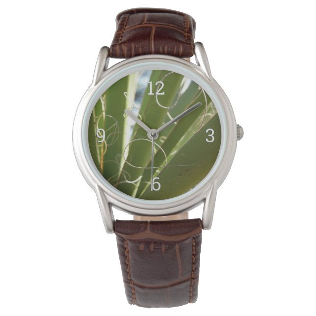 Yucca Lövs Grönt Natur Fotography Armbandsur (Framsida)