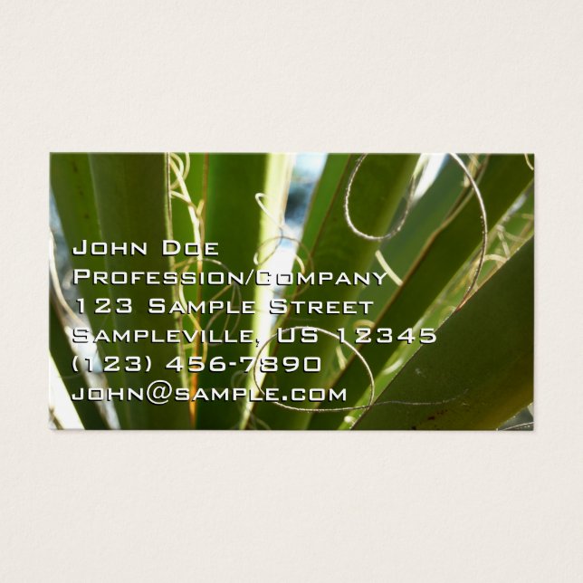 Yucca Lövs Grönt Natur Fotography Visitkort (Framsidan)
