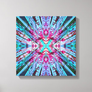 Yucca Op Art i Turkos Canvastryck