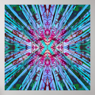 Yucca Op Art i Turkos Poster