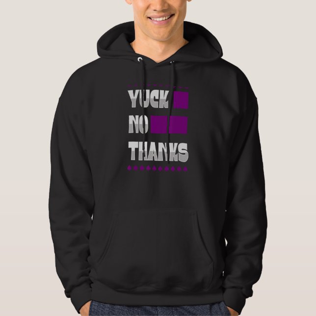 Yuck No tack Ace Symbol Asexuellt Pride Aestesiskt Hoodie (Framsida)