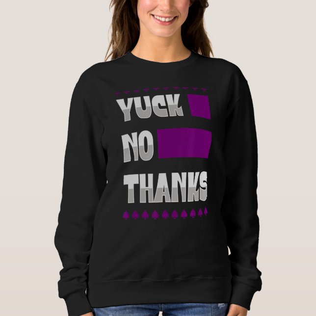 Yuck No tack Ace Symbol Asexuellt Pride Aestesiskt T Shirt (Framsida)