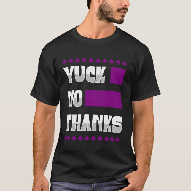 Yuck No tack Ace Symbol Asexuellt Pride Aestesiskt T Shirt (Framsida)
