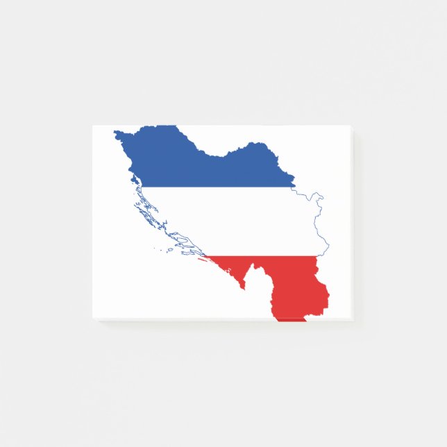 YUGOSLAVIA - flagga/färger/karta/vapensköld/emblem Post-it Block (Framsida)